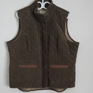 Orvis Diamond Quilted Plaid Lined Vest